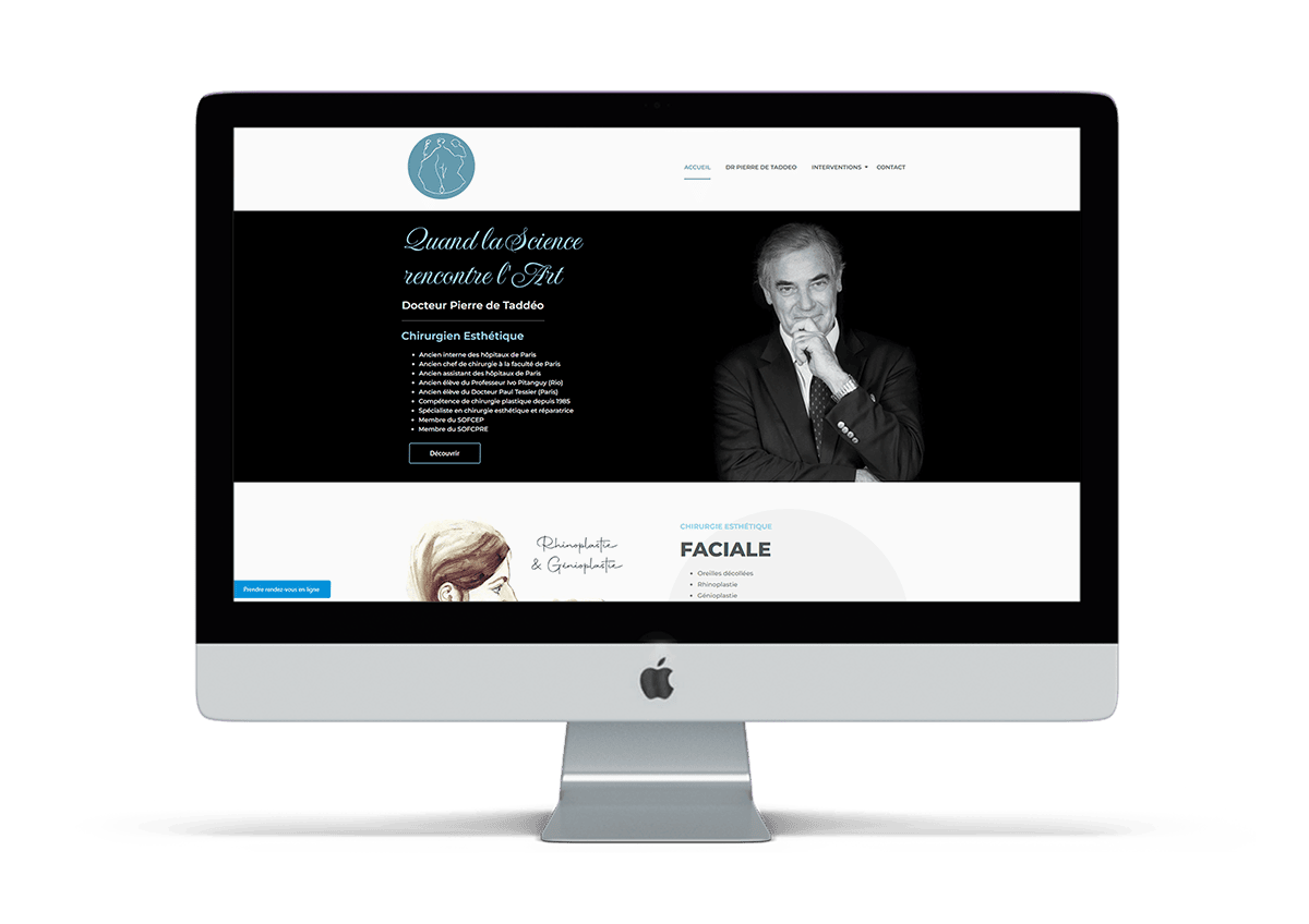 site WordPress chirurgien esthétique - Découvrir le site du Dr Taddéo